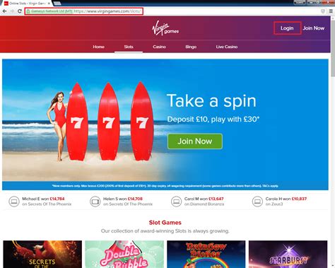 Virgin games casino login